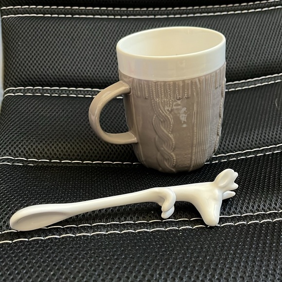NEW Ceramic Mug with Deer Spoon - Picture 3 of 5